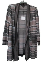 Ming Wang Southwest Striped Open Front Cardigan Jacket Heritage Fit Size M - NEW