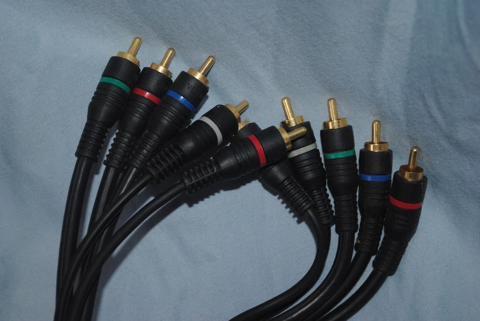 power cable cord 6' Component Audio Video 5 on each end black thick tv - Image 2 of 4
