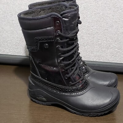 The North Face Shellista II Mid Luxe Winter/Rain Boots Black Faux Fur 5,5