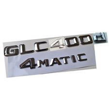 F&uuml;r Mercedes Benz GLC400d 4MATIC Schriftzug Embleme Aufkleber Badge Silber Auto