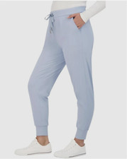 SAGE Collective Women's Nylon-Stretch, Drawstring, Cuffed-Leg Joggers w/ Pockets