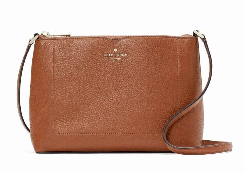New Kate Spade Harlow Pebble Leather Crossbody Warm Gingerbread with Dust bag