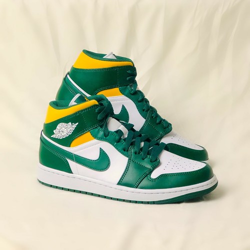 Nike Air Jordan 1 Mid | Green Yellow Sonics | Neu | 42 - 45 | Grün Gelb  Weiß | eBay