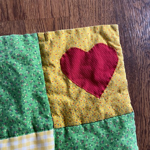 Vintage Clown Quilt Baby Blanket Jack in the Box Patchwork Yellow Check Retro - Picture 6 of 23