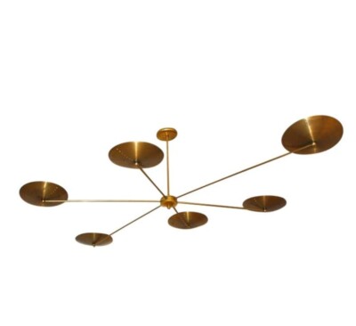 Handmade 6 Light Spider Dome Style Raw Brass Nautical Chandelier Light Fixture