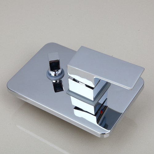 Wall Mount Bathroom 8" Chrome Square Shower Head Mixer Control Valve Hand Spray - Picture 8 of 11