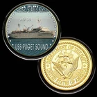 U.S. United States Navy | USS Puget Sound AD-38 | Gold Plated Challenge Coin