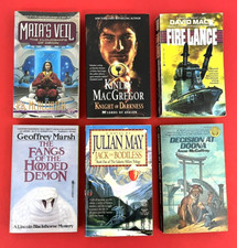 Lot Of 6~Mixed Fiction Paperbacks~Maia's Veil-Fire Lance-Jack The Bodiless-Fangs