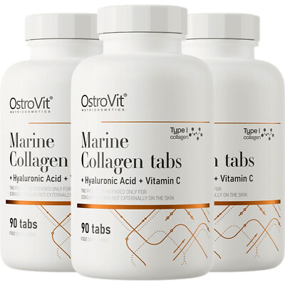 MARINE COLLAGEN + HYALURONIC ACID + VITAMIN C - 90-180 tabs - joint, skin health