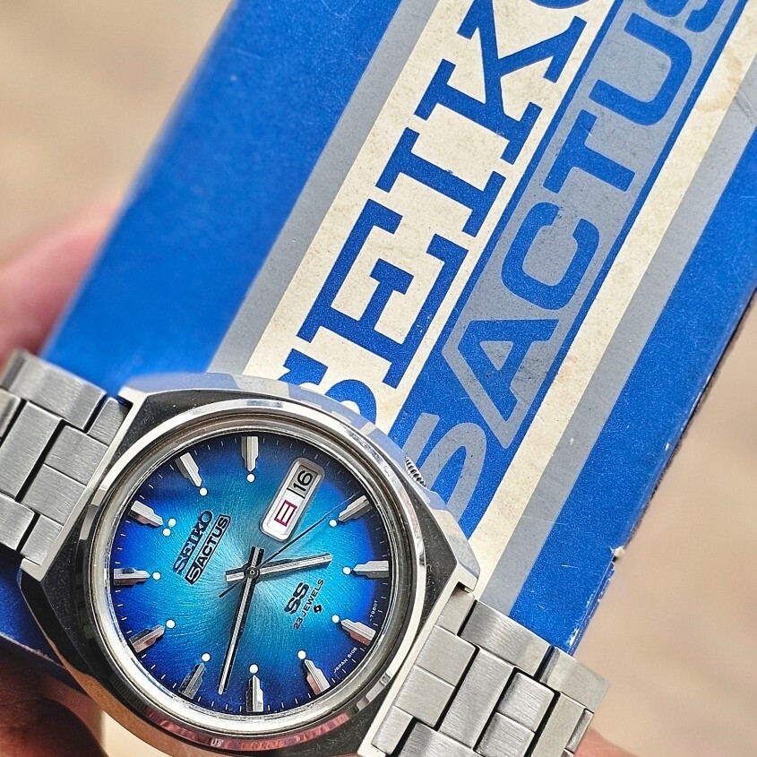 セイコー5アクタス SS23JEWELS 6106-7700 OH済み RARE Seiko 5 Actus 6106 7700 Automatic Typhoon Dial Blue JDM
