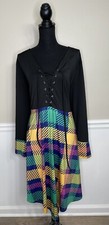 Rose Gal Black And Plaid Plus Size Dress 5X