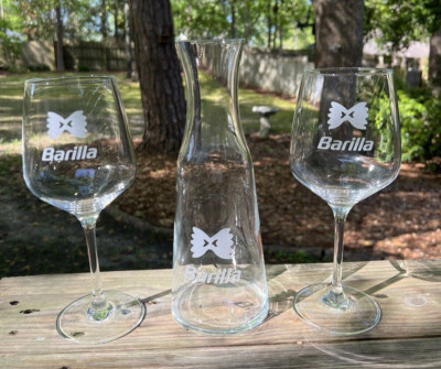 Barilla Pasta Wine Carafe & Glasses Set by Rona in Foam Padded Case