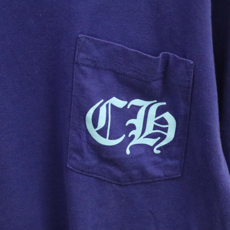 CHROME HEARTS BLUE STAR LONG SLEEVE TEE BACKSTAR PRINT CREW NECK T