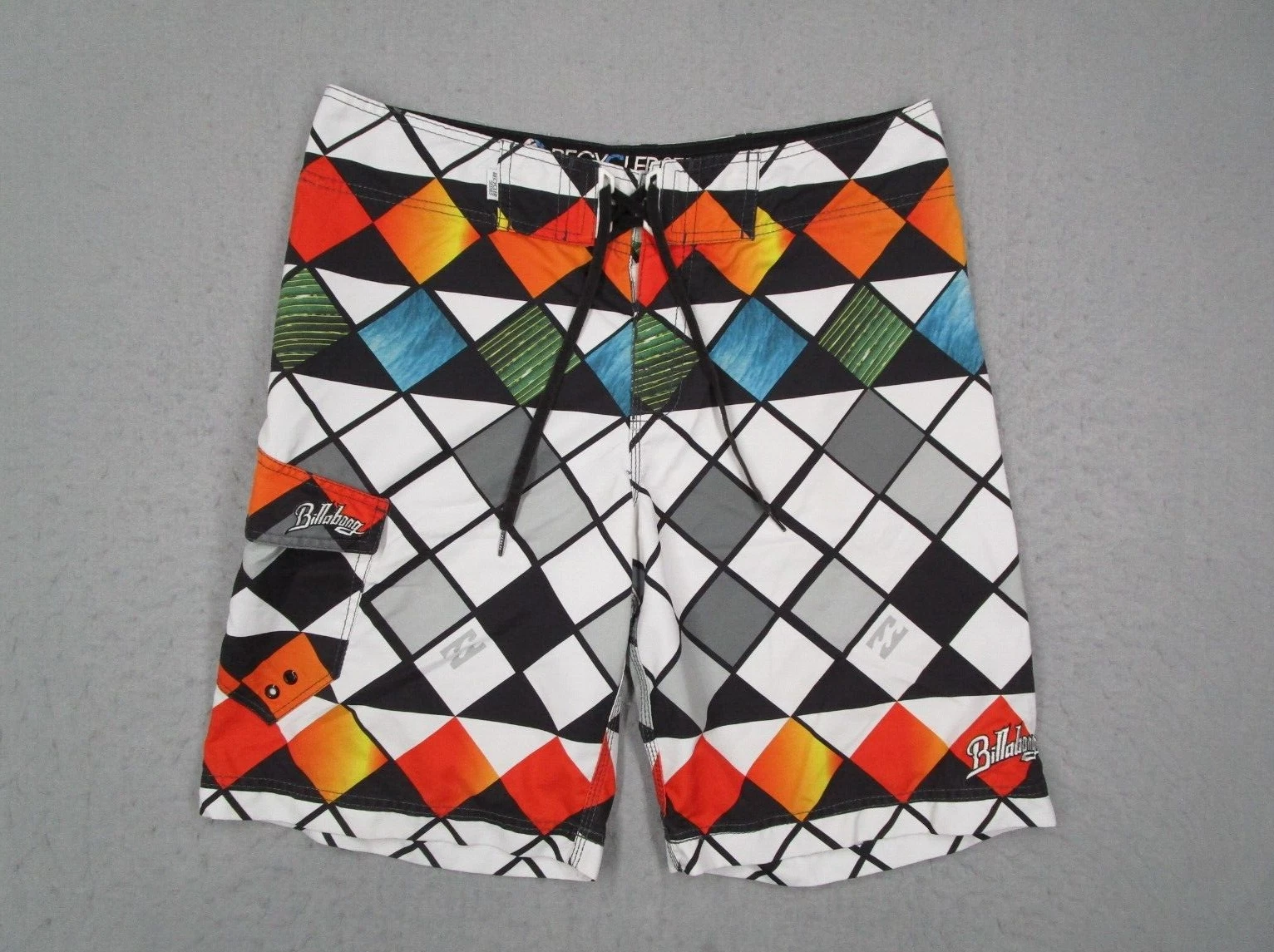 Short de planche Billabong homme 34 blanc Eco Supreme daim rétro 10 pouces natation surf an 2000