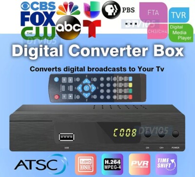 Digital ATSC TV  Box For Air Broadcast Live  Channels Record Pause Playback 