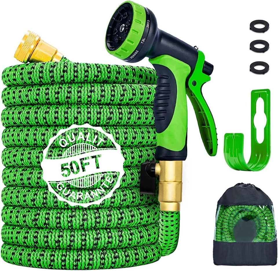 100FT Stronger Deluxe Heavy Duty Expandable Flexible Garden Water Hose W/ Nozzle - Image 3 of 4