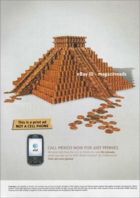 AT&T Wireless 1-Page ADVERT 2010 EL CASTILLO made of pennies CHICHEN ITZA Mexico