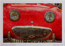465013 1960 Austin Healey Sprite Watercolour Picture Ltd Ed A4