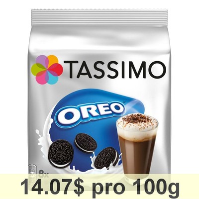 Tassimo Oreo Cocoa, Hot Chocolate, Cookie Flavour, 16 Discs (8 Cups), 0489