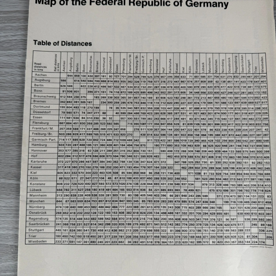 Vtg Map Federal Republic Of Germany & Berlin 1972 Guide Travel Historical Places - Image 2 of 4