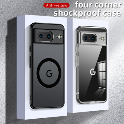 Fr Google Pixel 7 8 9 Pro XL 9A 8A Magsafe Slim Case Shockproof Silicone Cover`