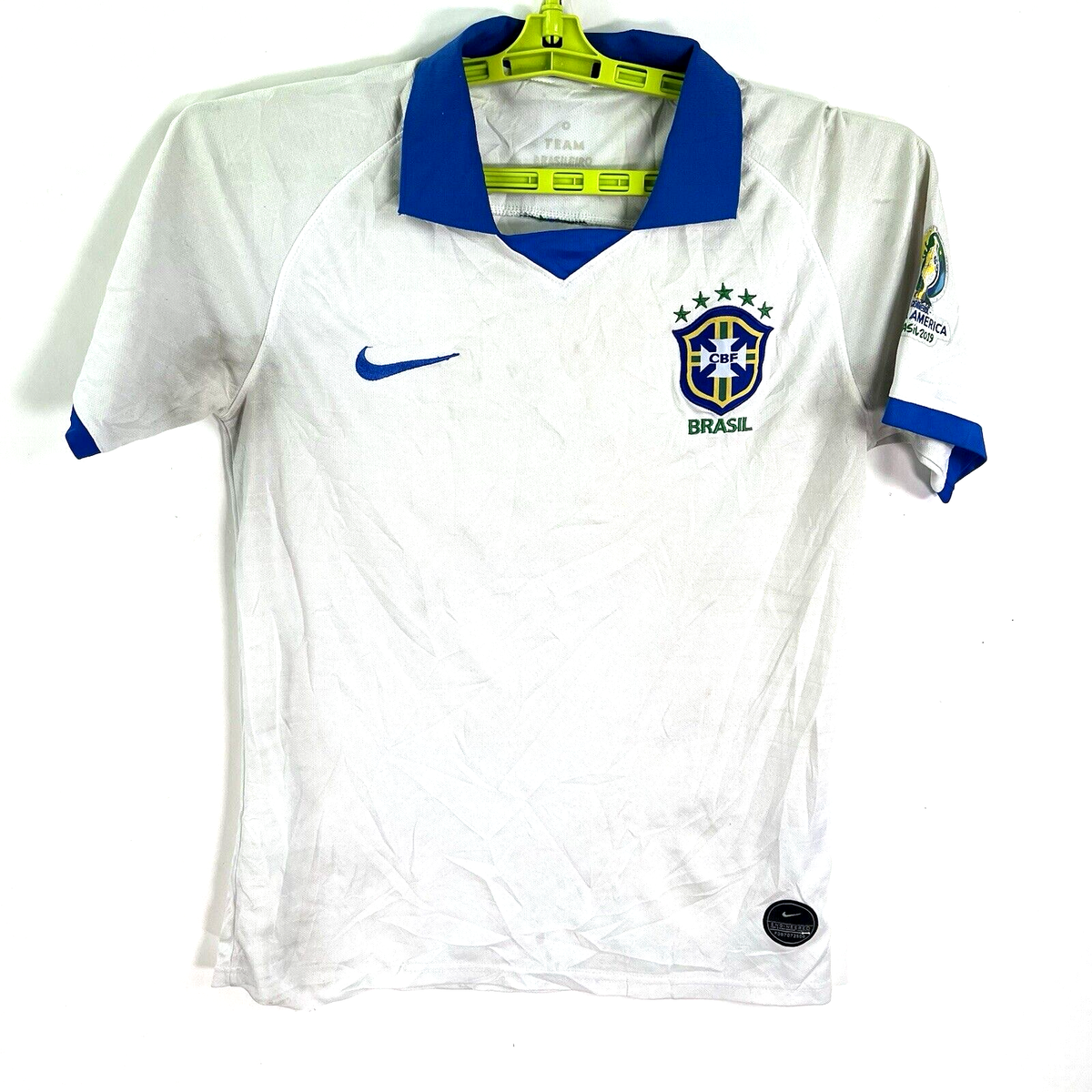 Nike Brasil CBF COPA America 2019 Soccer Away Jersey Adult S White