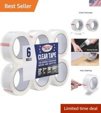 Versatile Clear Tape for Crafts and Shipping - 6 Pack, 3 Inch, 110 Yard Rolls
