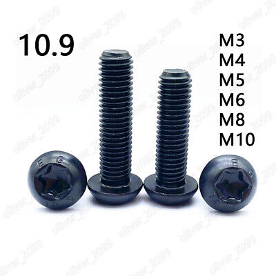 Button Head Socket Screws Grade 10.9 Pan Head Bolts Black M4 M5 M6 M8 M10 M12
