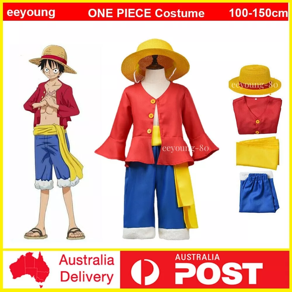 Men Kids Halloween Party One Piece Monkey·D·Luffy Suit Cosplay