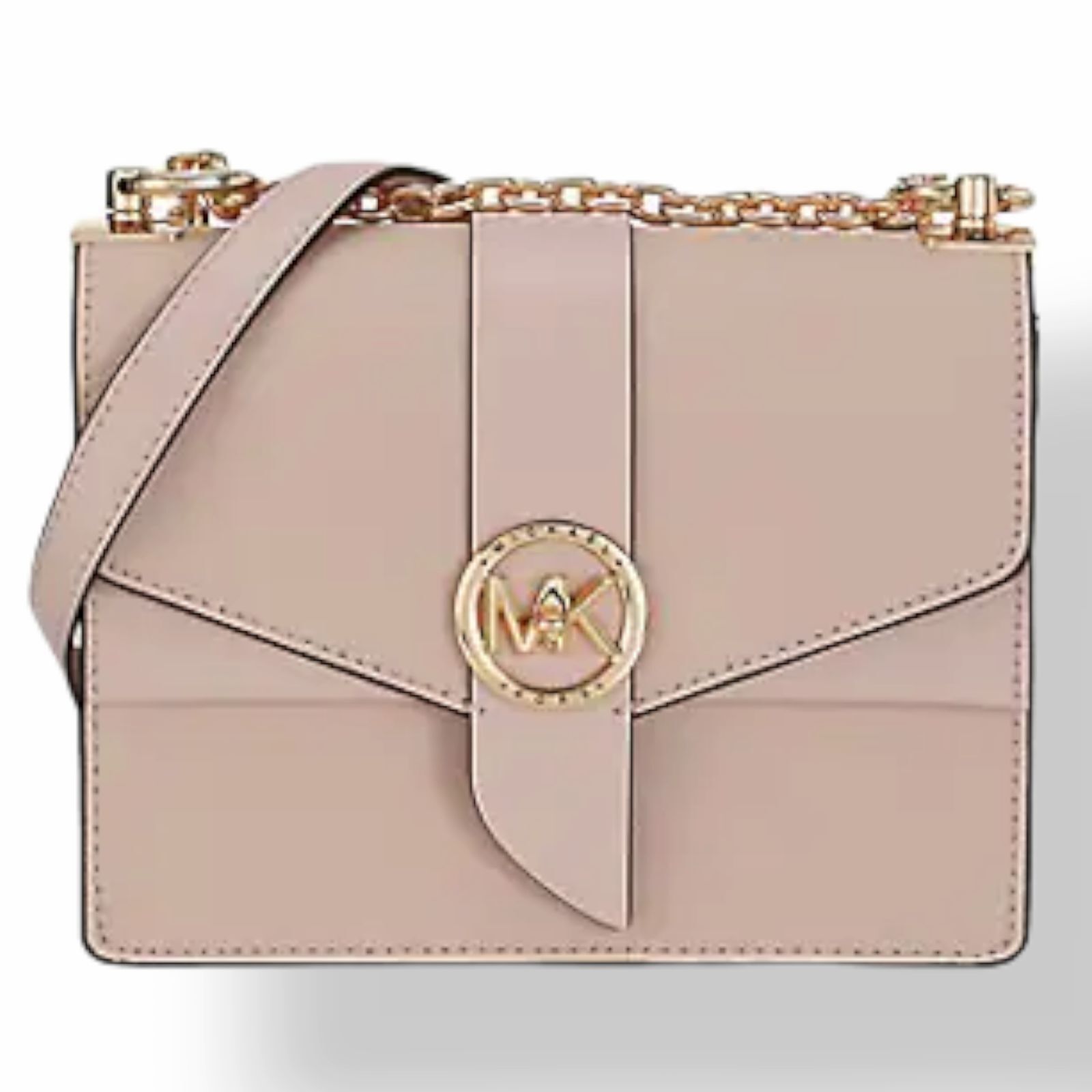 Michael Kors Ladies Greenwich Small Two-Tone Logo and Saffiano Leather Crossbody Bag in Ryl PNK MLT