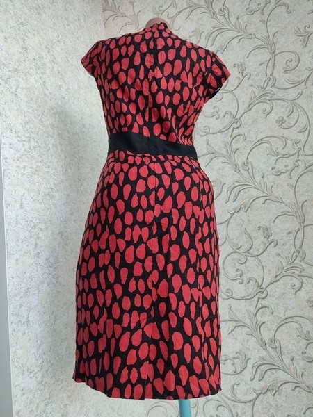 Women Jaeger Dress Red Viscose 34