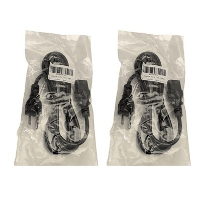Pack of 2 LitStar Heavy Duty 6 Feet Computer Power Cord NEMA 5 3-Prong