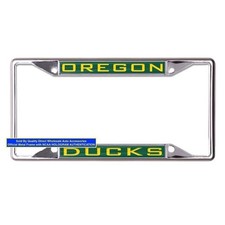 Oregon Ducks Authentic METAL License Plate Frame "Green & Yellow" Go DUCKS
