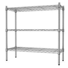 3-Shelf Storage Wire Shelves Heavy Duty 3 Tiers Standing Shelving Units Adjus...