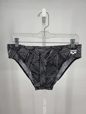 Arena Arena Overview Swim Brief Mens Black White Monochrome Sports Beach NWT