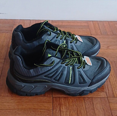 Avia Men's Low Top Lace Up Athletic Sneakers Black/Gray/Green Leather/Mesh