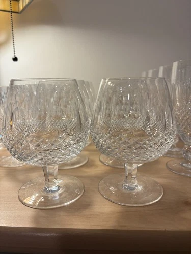 Waterford crystal glass set vintage with etched watermark, lot of 8