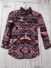 Columbia Fleece Jacket Girls Medium 10/12 Purple Pink Aztec Sherpa Full Zip