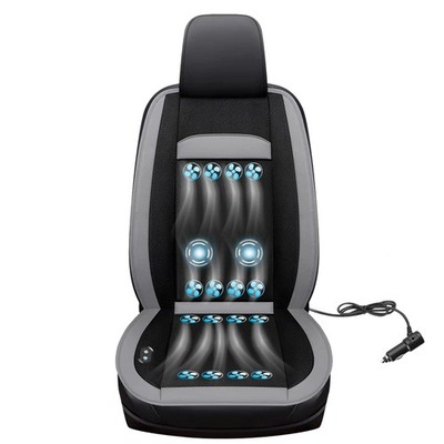 12V Car Seat Cooler Massage 16 Fans Ventilated Smart Start Pause Gray