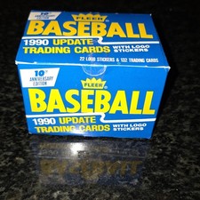 Fleer 1990 Update Baseball Trading Cards 10th Anniversary With Logo Stickers