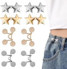 8 Set Pant Waist Tightener Star Buttons Pins for Loose Jeans Reusable Waist Cinc