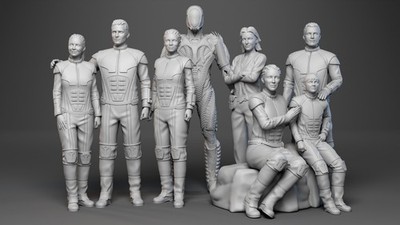 Lost in Space Netflix Robinson Family Don Dr Smith 1:24 + 2 Jupiter 2 3D Printed