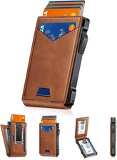 Wallet for Men RFID Wallet with 2 ID Windows  Money Clip, Slim Pop Up Card H...