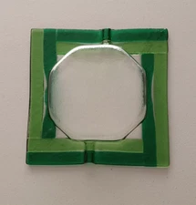 Italian Glass ashtray green and clear