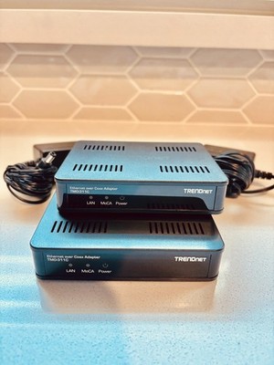TRENDnet Ethernet Over Coax Adapter 2 pk TMO-311C2K & RG6 Coax Cables F-type 2pk