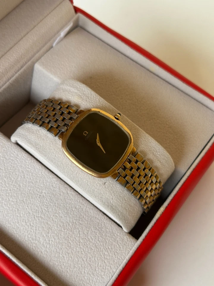 Reloj OMEGA De Ville Ile De France 395.0877.2 Unisex 31mm Negro Años 80 De Colección Foto 3 de 4