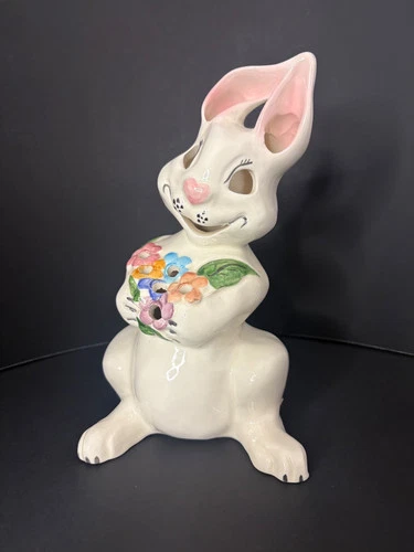 McCoy LTD. Vintage Ceramic "McLights Rabbit" 8.5 tall Hand Painted Luminary/Frog