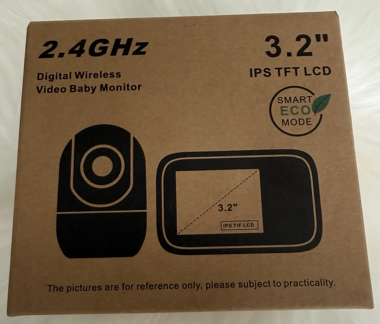 Baby monitor with remote pan-tilt/zoom camera. Large 5-inch screen, baby monitor
