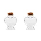  2 Pack Heart-shaped Bottle Juicing Bottles Reusable Jars with Lids