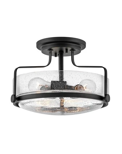 Hinkley Lighting 3641-CS Harper 3 Light 15"W Semi-Flush Ceiling - Black - Picture 1 of 12